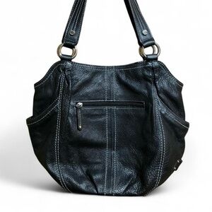 Tignanello Genuine Black Leather Shoulder Bag